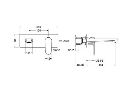 Смеситель Aquatek Оберон AQ1213BG встраиваемый в стену золото без термостата