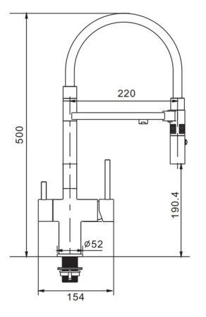 Смеситель для кухни Rose R958T на мойку оружейная сталь