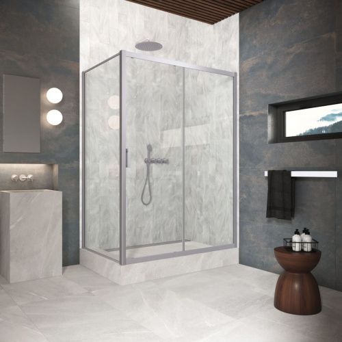 Душевой уголок Vegas-Glass ZP+ZPV Protec ZP+ZPV Protec h1900 180*100 07 crystalvision 180х100 стекло прозрачное профиль хром без поддона