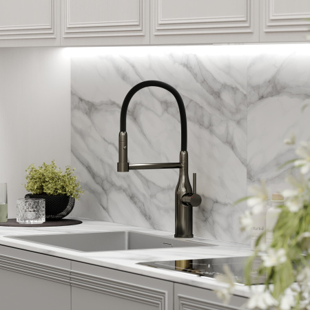 Смеситель для кухни Sancos Pride SC4011GG на мойку вороненая сталь/черный