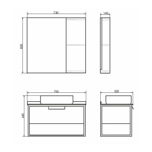 Тумба с раковиной Comforty Кёльн 00004149065CF 75,5х52х64,5 - фото 2