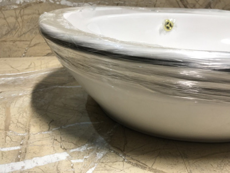 Раковина из санфаянса CeramaLux 3573 60х48 накладная цвет белый 1 отверстие под смеситель