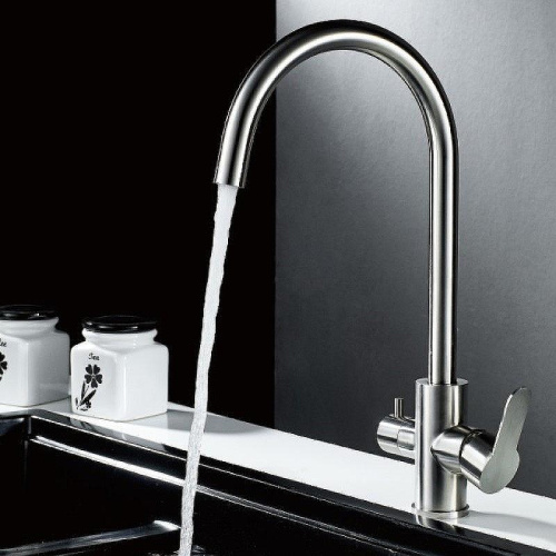 Смеситель для кухни Haiba HB801 HB76801 на мойку нержавеющая сталь - фото 2