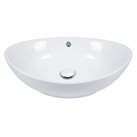 Раковина из сантехнического фарфора Bond Oval S55-590 59х38 накладная цвет белый глянцевый