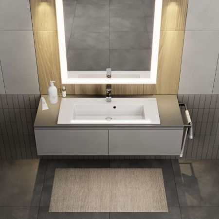 Раковина керамическая Uperwood Aurora RAurora80wg 80х40 полувстраиваемая цвет белый