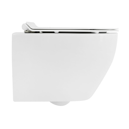 Унитаз подвесной Cezares STYLUS CZR-513-TH-R/CZR-2011-SC белый с сиденьем микролифт безободковый каскадный смыв - фото 4