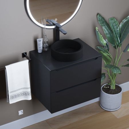 Раковина из искусственного камня Uperwood Round 291020316 30х30 накладная цвет черный