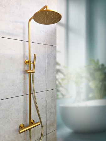 Душевая стойка AltroBagno Metropoli AltroBagnoMetropoli030425OrSp настенная цвет золото матовое