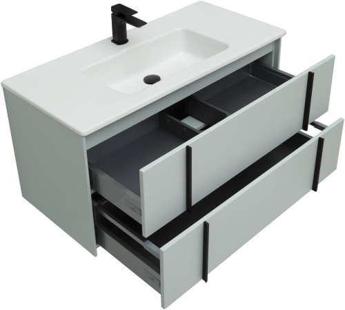 Тумба под раковину Allen Brau Reality 1.32007.PWM 100х46х50 подвесная цвет зеленый - фото 4