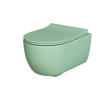 Унитаз подвесной Ambassador Abner 103T21001R-102T21001S мятный матовый с сиденьем