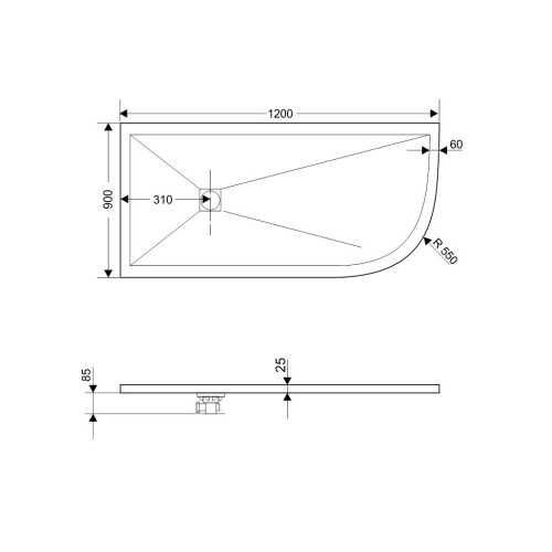 Душевой поддон RGW Stone Tray 16154129-02L 90x120  искусственный камень серый - фото 2