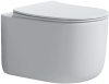 Унитаз подвесной Boheme Flow 969-SET-MW цвет белый матовый с сиденьем микролифт безободковый смыв торнадо