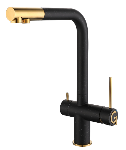 Смеситель для кухни Rivelato 1523513 nero oro на мойку черный/золото - фото 2
