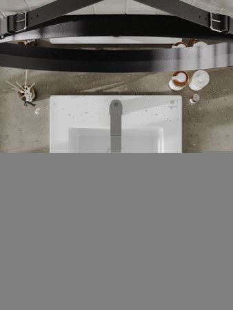 Раковина из сантехнического фарфора Orange B03-410w 40х40 встраиваемая цвет белый