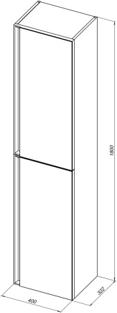 Шкаф-пенал Allen Brau Eclipse 2.0 1.E1005.PWM 2.0 40х32х180 подвесной цвет серый