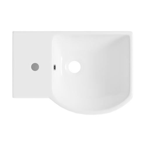 Раковина из сантехнического фарфора Wellsee WC Area 151808000 45х32 накладная цвет белый глянцевый 1 отверстие под смеситель - фото 3