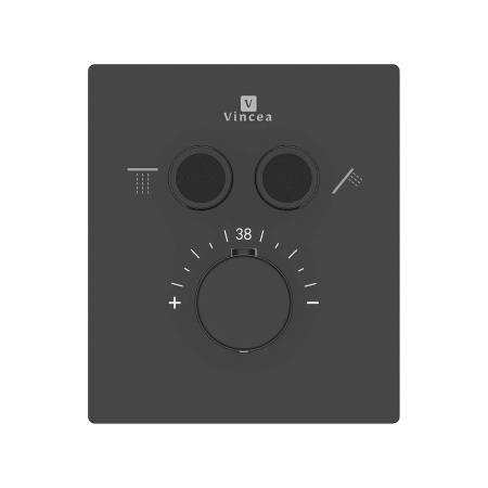 Смеситель для душа Vincea VSCV-321T-MMB встраиваемый в стену черный матовый с термостатом