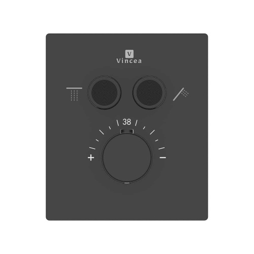 Смеситель для душа Vincea VSCV-321T-MMB встраиваемый в стену черный матовый с термостатом - фото 5