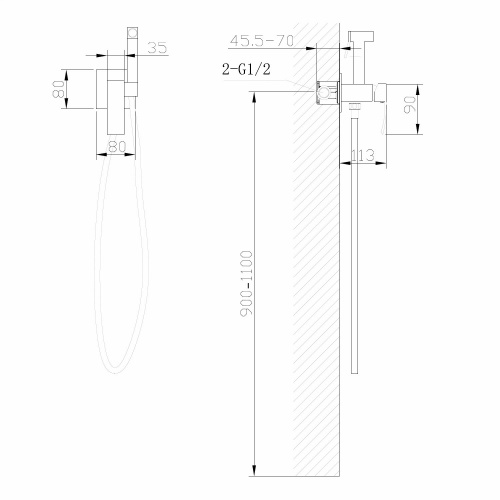 Гигиенический душ со смесителем ABBER Wasserfall AF8625NG никель - фото 4