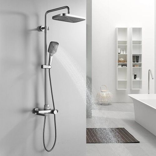 Душевая стойка Rose R1896T настенная цвет пепельный с термостатом - фото 4