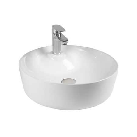 Раковина из сантехнического фарфора Bond Circle S03-430 40х40 накладная цвет белый 1 отверстие под смеситель