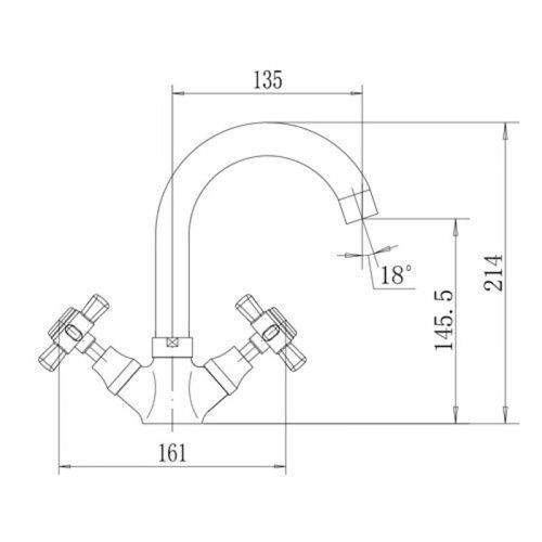 Смеситель Fashun A1324 на раковину хром - фото 3