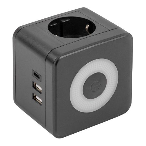 Разветвитель сетевой с выключателем Uniel S-GES2-16SBUC BLACK - фото 2