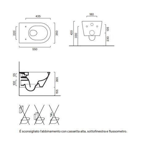 Чаша унитаза подвесная Catalano Zero 111550001 цвет белый без сиденья безободковая смыв торнадо - фото 2