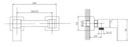 Смеситель с гигиеническим душем D-Lin D180202-A настенный черный