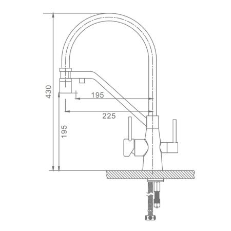 Смеситель для кухни Raglo R80 R80.62.05 на мойку сатин
