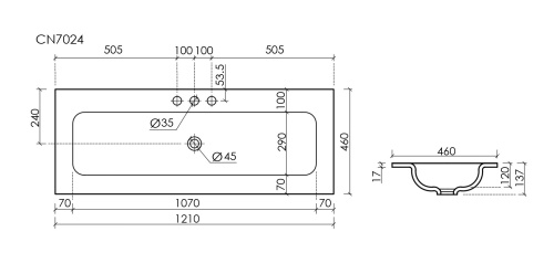 Раковина Ceramica Nova GRACE 121 см CN7024MB накладная цвет черный матовый - фото 4