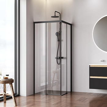 Душевой уголок Am.Pm X-joy W94G-403-8080-BТ1К 79х79 стекло прозрачное профиль черный матовый без поддона
