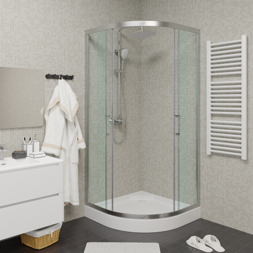 Душевой уголок Cerutti SPA VIVA90 90х90 стекло прозрачное профиль хром глянцевый - фото 5
