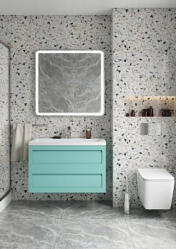 Тумба под раковину Art&Max PLATINO AM-Platino-1000-2C-SO-MM 100х48х55 подвесная цвет светло-зеленый матовый