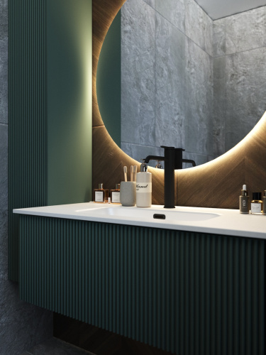 Тумба под раковину La Fenice Terra FNC-01-TER-G-100 100х46х36 подвесная цвет серый матовый - фото 4