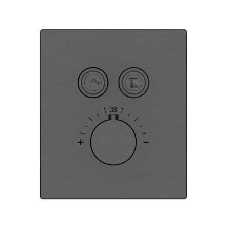 Душевая система Vincea VSFW-3I21T2GM встраиваемая в стену цвет вороненая сталь с термостатом