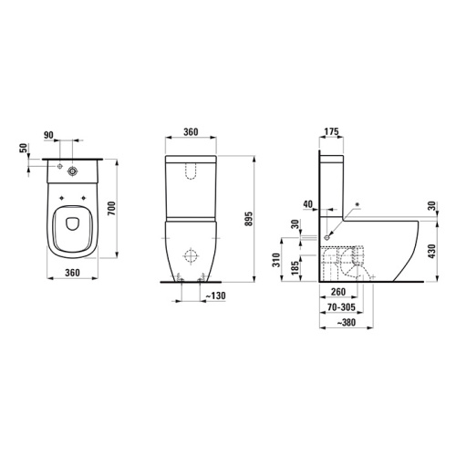 Бачок для унитаза Laufen Palomba 8.2880.3.000.873.1 - фото 2