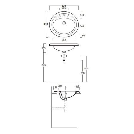 Раковина из сантехнического фаянса Simas Top E Lavabi D'Arredo S51 bi*1 60х60 встраиваемая цвет белый 1 отверстие под смеситель