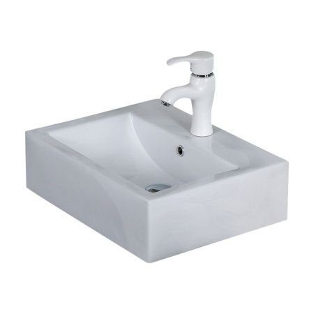 Раковина из сантехнического фарфора Melana 7033-805 50х40 накладная цвет белый 1 отверстие под смеситель