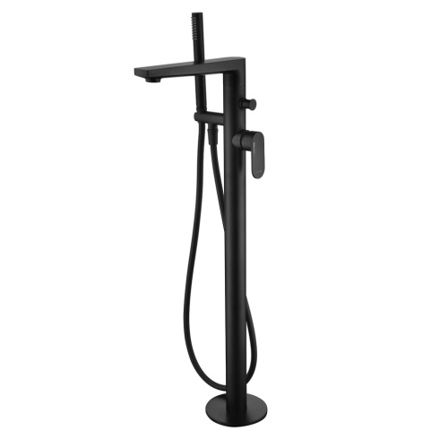 Смеситель для ванны и душа Wasserkraft Elbe 7400 7421 напольный черный - фото 3