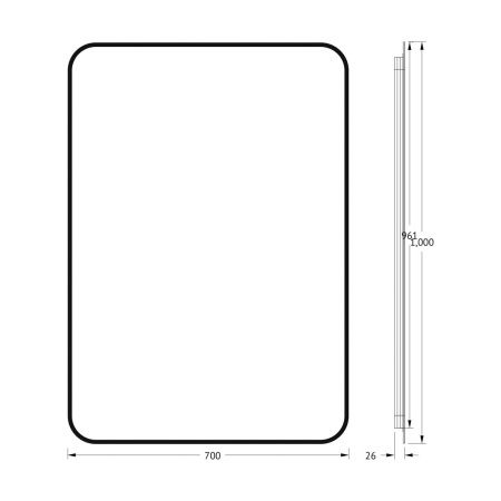 Зеркало с подсветкой Defesto AURA DF 2979 70х100 подвесное