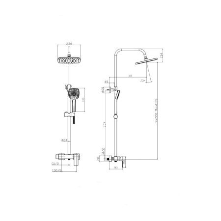 Душевая стойка Rush Thira TR3635-40 настенная цвет хром