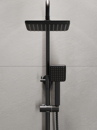 Душевая стойка Agger Brilliant A0394444 настенная цвет черный