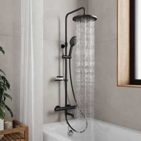 Душевая стойка Milardo Ideal Spa ILSBLTHM06 настенная цвет черный