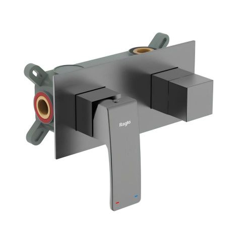 Смеситель для ванны и душа Raglo R01 R01.273.09 встраиваемый в стену графит - фото 2