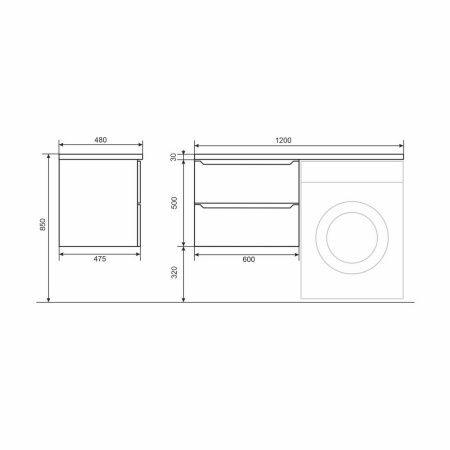 Тумба под раковину Uperwood Tanos 291020260 60х50 подвесная цвет белый