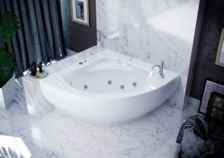 Ванна акриловая Aquatek Калипсо KAL146-0000045 145х145 угловая угловая с каркасом без ручек