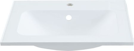 Раковина из искусственного камня Aquanet Арт 00306390 60х50 полувстраиваемая цвет белый 1 отверстие под смеситель