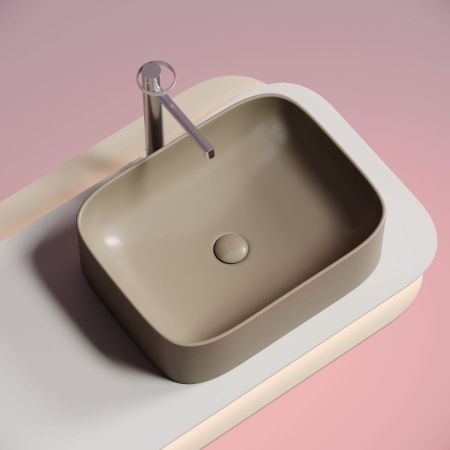 Раковина из сантехнического фарфора Ceramica Nova ELEMENT CN6052MC 50х40 накладная цвет коричневый без отверстий под смеситель