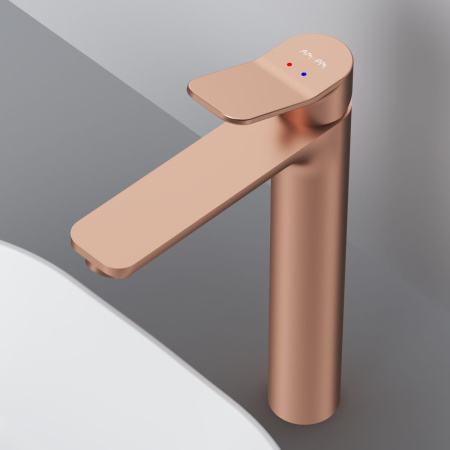 Смеситель Am.Pm X-Joy F85A92044 на раковину/на столешницу розовое золото без термостата